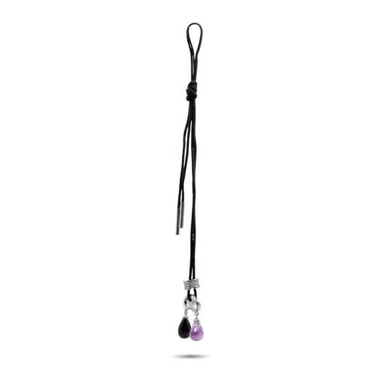 Silkehalskæde med sorte sølvender 100 cm fra Christina Jewelry & Watches